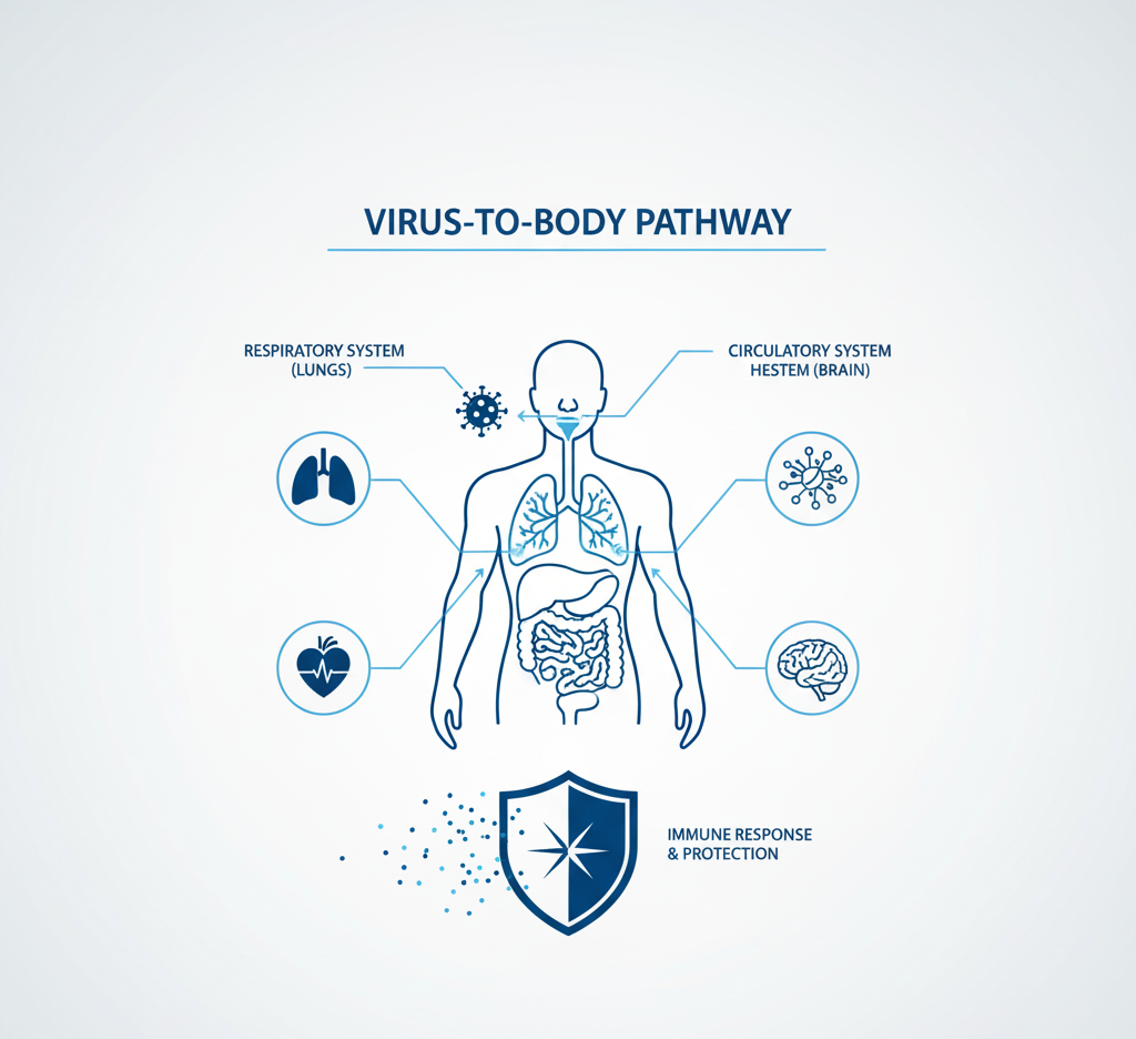 Infographic explaining how long COVID affects different organs