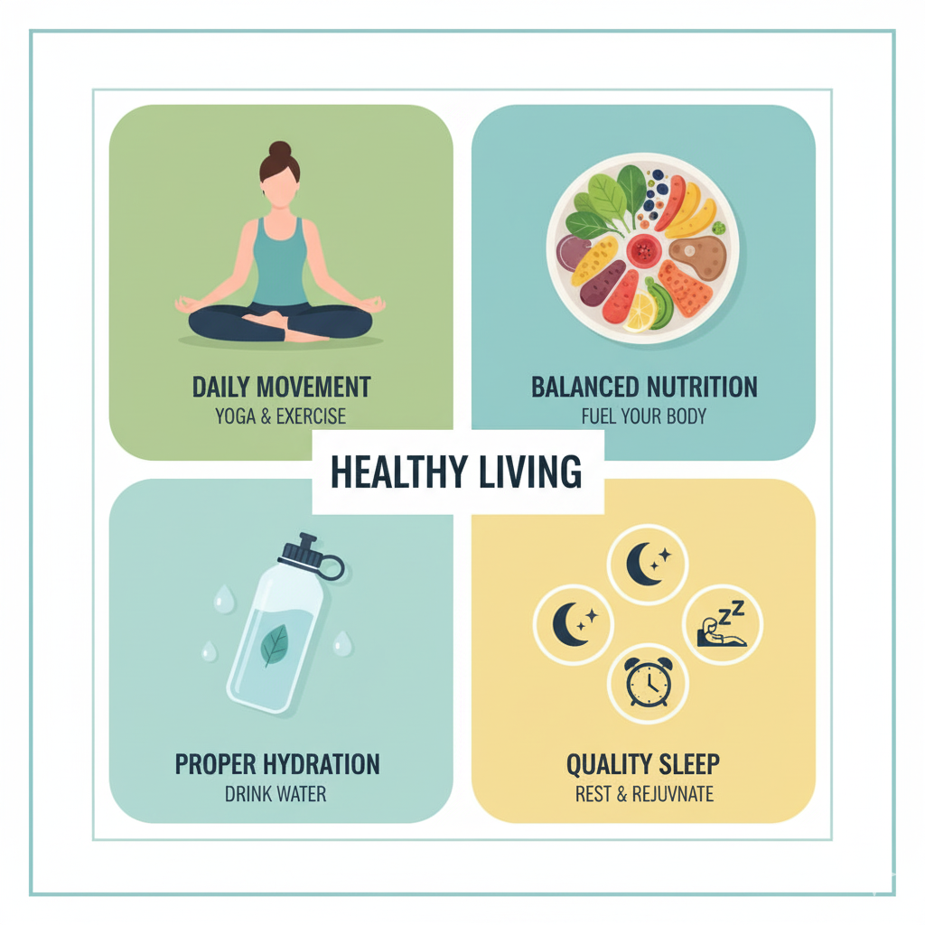 Healthy lifestyle practices to manage long COVID symptoms.