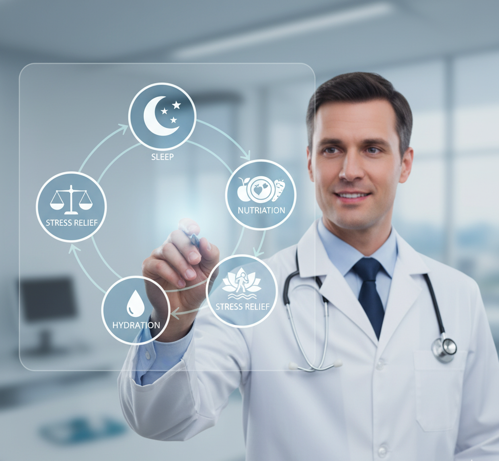 Doctor explaining recovery steps for brain fog.