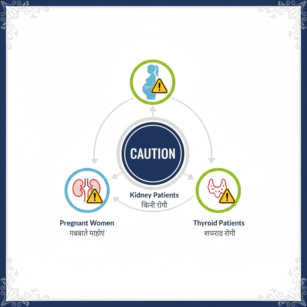 Warning symbols for at-risk groups.