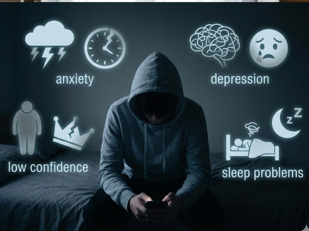 Mental health impact of social media addiction in teenagers.